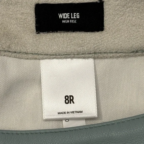 Express Mint Faux Leather Pants Wide‎ Leg High Rise Size 8 - Picture 5 of 9